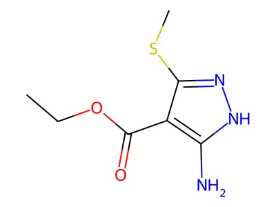 ethyl 5-amino-3-(methylthio)-1H-pyrazole-4-carboxylate structure