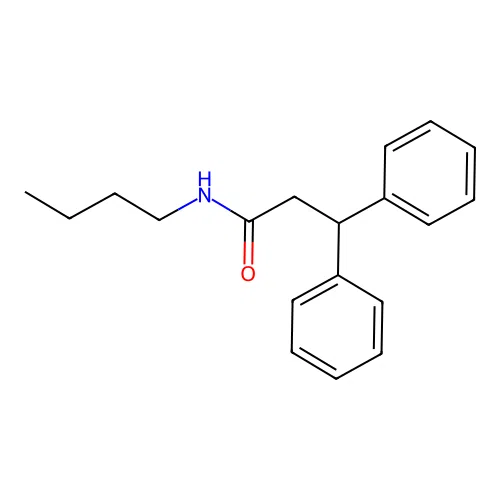 N-butyl-3,3-diphenylpropanamide structure
