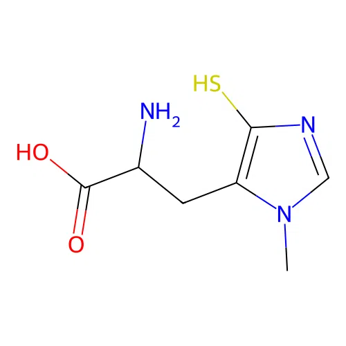 2-Amino-3-(4-mercapto-1-methyl-1H-imidazol-5-yl)propanoic acid structure