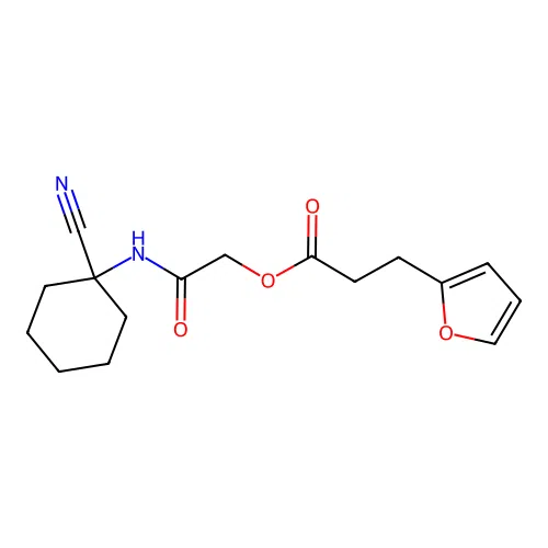 [(1-Cyanocyclohexyl)carbamoyl]methyl 3-(furan-2-yl)propanoate structure