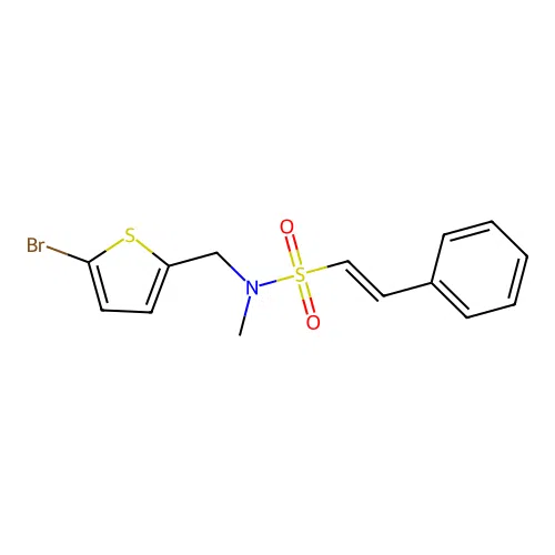 N-[(5-bromothiophen-2-yl)methyl]-N-methyl-2-phenylethene-1-sulfonamide structure