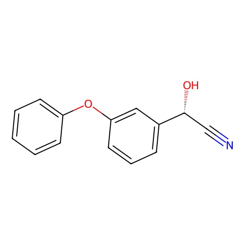 (2S)-2-hydroxy-2-(3-phenoxyphenyl)acetonitrile structure