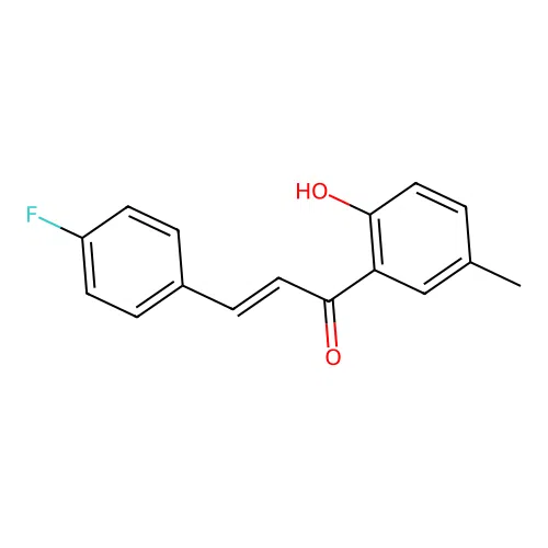 (2E)-3-(4-fluorophenyl)-1-(2-hydroxy-5-methylphenyl)prop-2-en-1-one structure