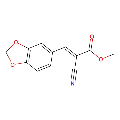 methyl (2E)-3-(2H-1,3-benzodioxol-5-yl)-2-cyanoprop-2-enoate structure