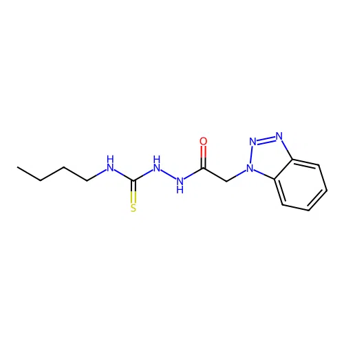 1H-Benzotriazole-1-acetic acid, 2-[(butylamino)thioxomethyl]hydrazide structure