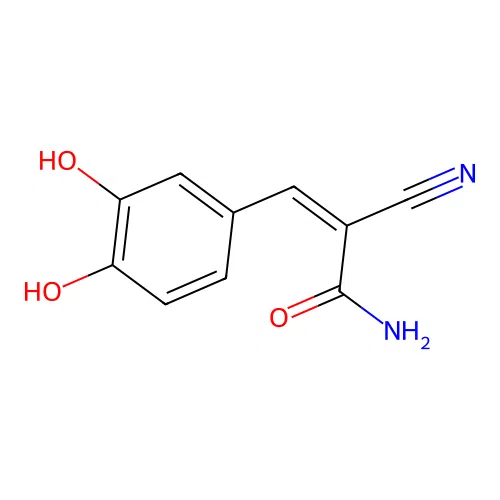 (Z)-2-cyano-3-(3,4-dihydroxyphenyl)prop-2-enamide structure