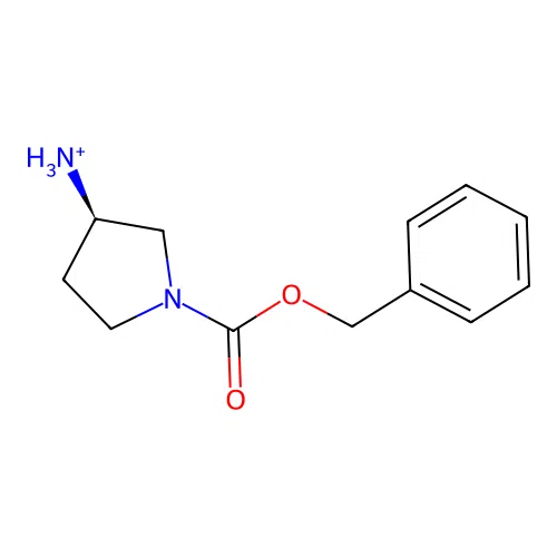 (3R)-1-[(benzyloxy)carbonyl]pyrrolidin-3-aminium structure