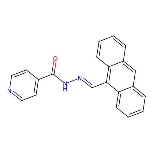 N'-(9-anthrylmethylene)isonicotinohydrazide structure