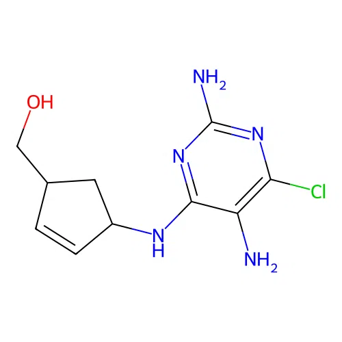 [4-[(2,5-Diamino-6-chloropyrimidin-4-yl)amino]cyclopent-2-en-1-yl]methanol structure