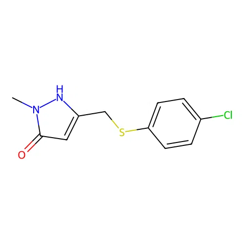 3-{[(4-chlorophenyl)sulfanyl]methyl}-1-methyl-1H-pyrazol-5-ol structure