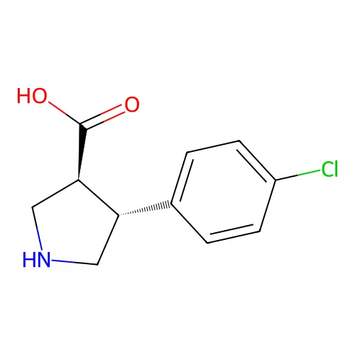 (3S,4R)-4-(4-chlorophenyl)pyrrolidine-3-carboxylic acid structure
