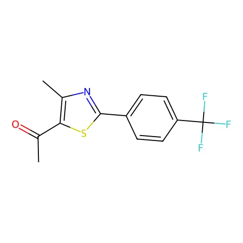 1-{4-Methyl-2-[4-(trifluoromethyl)phenyl]-1,3-thiazol-5-yl}ethan-1-one structure