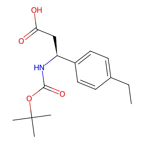 (S)-3-((tert-Butoxycarbonyl)amino)-3-(4-ethylphenyl)propanoic acid structure