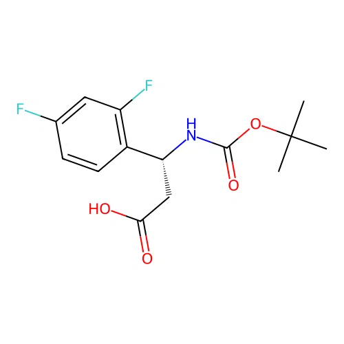 (3R)-3-{[(tert-butoxy)carbonyl]amino}-3-(2,4-difluorophenyl)propanoic acid structure