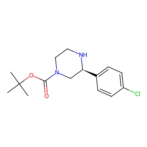(S)-3-(4-Chloro-phenyl)-piperazine-1-carboxylic acid tert-butyl ester structure