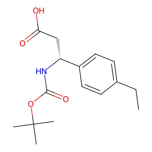 (R)-3-((tert-Butoxycarbonyl)amino)-3-(4-ethylphenyl)propanoic acid structure