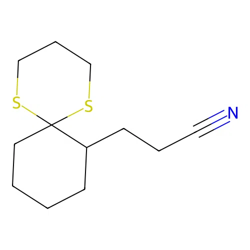 3-(1,5-Dithiaspiro[5.5]undecan-11-yl)propanenitrile structure