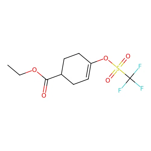 Ethyl 4-(((trifluoromethyl)sulfonyl)oxy)cyclohex-3-enecarboxylate structure