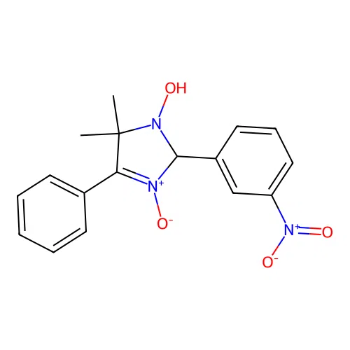 5,5-dimethyl-2-(3-nitrophenyl)-4-phenyl-2,5-dihydro-1H-imidazol-1-ol 3-oxide structure