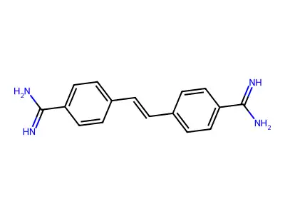 4,4'-(Ethene-1,2-diyl)di(benzene-1-carboximidamide) structure