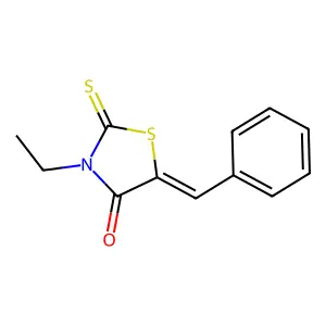 (Z)-5-benzylidene-3-ethyl-2-thioxothiazolidin-4-one structure