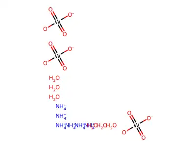 Ammonium paratungstate hexahydrate structure