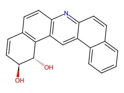 (+-)-trans-1,2-Dihydroxy-1,2-dihydrodibenz(a,j)acridine structure