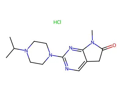 6H-Pyrrolo(2,3-d)pyrimidin-6-one, 5,7-dihydro-7-methyl-2-(4-(1-methylethyl)-1-piperazinyl)-, monohydrochloride structure