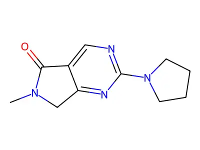 5H-Pyrrolo(3,4-d)pyrimidin-5-one, 6,7-dihydro-6-methyl-2-(1-pyrrolidinyl)- structure