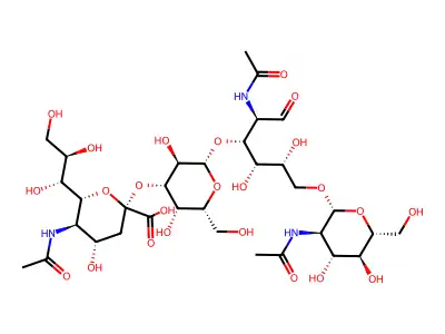 N-acetylneuraminyl(2-3)galactosyl(1-3)-N-acetylglucosyl(1-6)-N-acetylgalactose structure