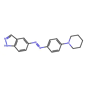 5-(4'-(N-Piperidinyl)phenylazo)indazole structure