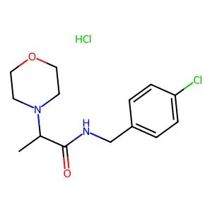 4-Morpholineacetamide, N-(p-chlorobenzyl)-alpha-methyl-, monohydrochloride structure