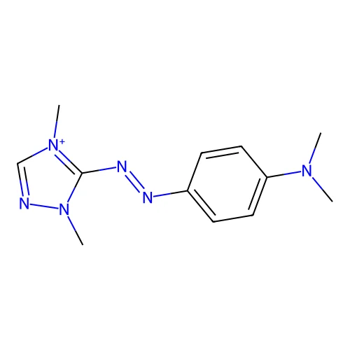 4-[(2,4-dimethyl-1,2,4-triazol-4-ium-3-yl)diazenyl]-N,N-dimethylaniline structure