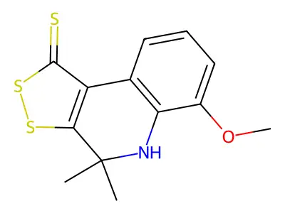 6-methoxy-4,4-dimethyl-4,5-dihydro-1H-[1,2]dithiolo[3,4-c]quinoline-1-thione structure