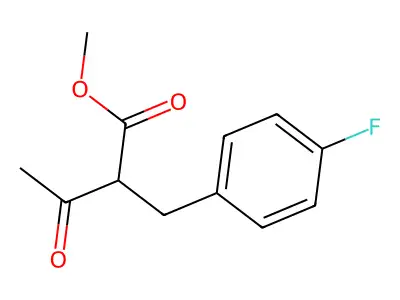 Methyl 2-[(4-fluorophenyl)methyl]-3-oxobutanoate structure