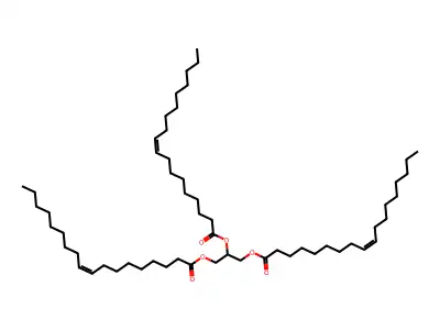 9-Octadecenoic acid (9Z)-, 1,1',1''-(1,2,3-propanetriyl) ester structure