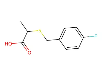 2-[(4-Fluorophenyl)methylthio]propanoic acid structure