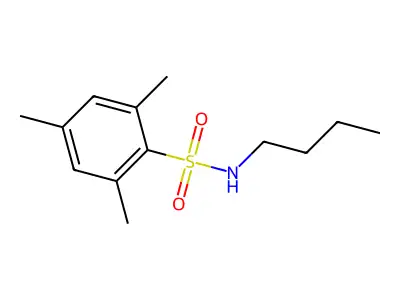 N-butyl-2,4,6-trimethylbenzenesulfonamide structure