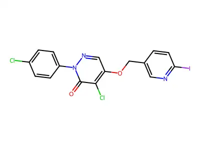 3(2H)-Pyridazinone, 4-chloro-2-(4-chlorophenyl)-5-((6-iodo-3-pyridinyl)methoxy)- structure