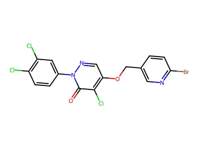 3(2H)-Pyridazinone, 5-((6-bromo-3-pyridinyl)methoxy)-4-chloro-2-(3,4-dichlorophenyl)- structure