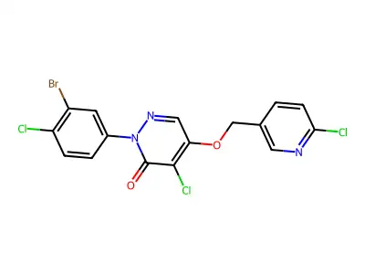3(2H)-Pyridazinone, 2-(3-bromo-4-chlorophenyl)-4-chloro-5-((6-chloro-3-pyridinyl)methoxy)- structure