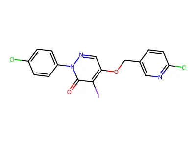3(2H)-Pyridazinone, 2-(4-chlorophenyl)-5-((6-chloro-3-pyridinyl)methoxy)-4-iodo- structure