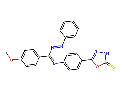 5-(4-(((4-Methoxyphenyl)(phenylazo)methylene)amino)phenyl)-1,3,4-oxadiazole-2(3H)-thione structure