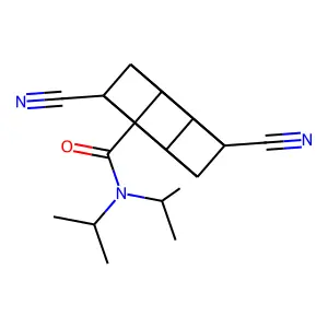 2,4-dicyano-N,N-diisopropyl-cubane-1-carboxamide structure