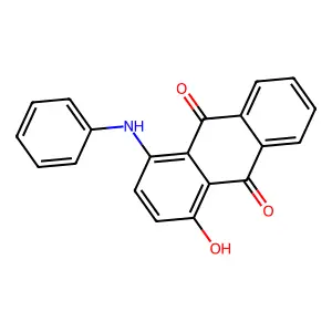 1-Hydroxy-4-anilinoanthraquinone structure