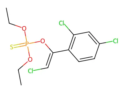 [2-chloro-1-(2,4-dichlorophenyl)ethenoxy]-diethoxy-sulfanylidene-λ5-phosphane structure