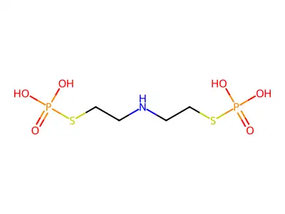 Ethanethiol, 2,2'-iminobis-, bis(dihydrogen phosphate) (ester), tetrahydrate structure