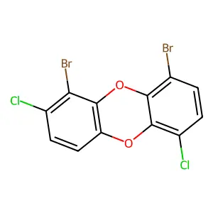 1,9-Dibromo-2,6-dichlorooxanthrene structure