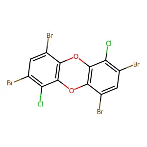 2,4,7,9-Tetrabromo-1,6-dichlorooxanthrene structure