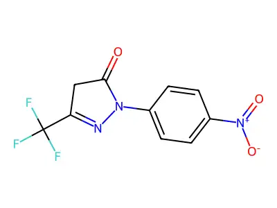 2-(4-nitrophenyl)-5-(trifluoromethyl)-1H-pyrazol-3-one structure
